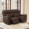 CHITA Leather Power Recliner Sofa, Dark Brown, Loveseat by Unknown