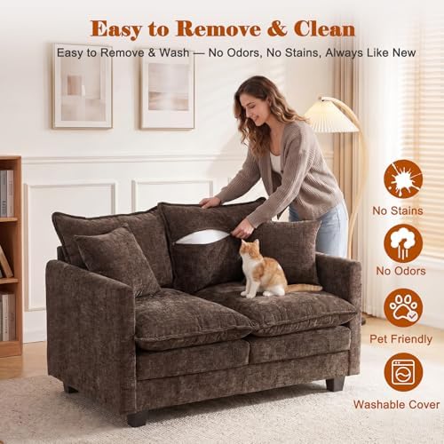 50'' Loveseat Sofa Set, Small Couch Set 2 Piece Cloud Love Seat - Image 3