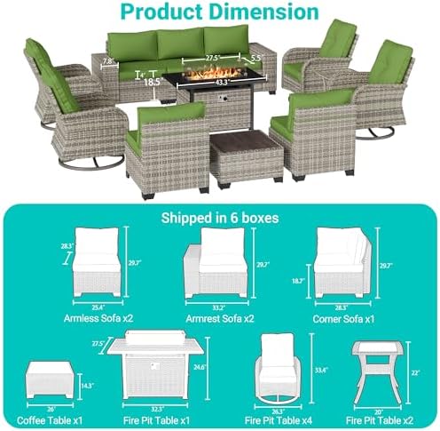 Outdoor Patio Furniture Set PE Wicker Rattan Outdoor Sectional Sofa - Image 5