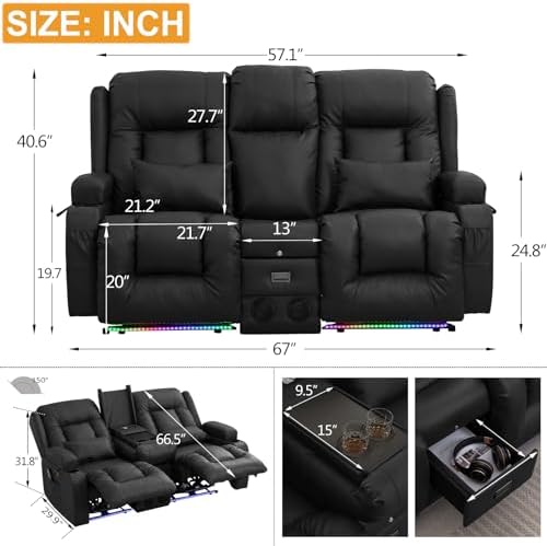IPKIG Power Loveseat Recliner Sofa Set - Image 2