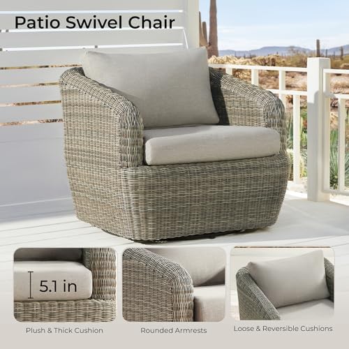 CHITA 3-Pieces Patio Wicker Bistro Set, Outdoor Furniture Set - Image 3