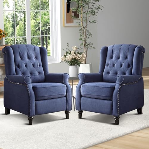 EBELLO Pushback Recliner Chair, Fabric Armchair Push Back Recliner - Image 7