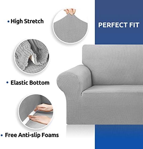 KEKUOU Stretch Couch Covers for Sofa, 3 Cushion Couch Slipcover - Image 6