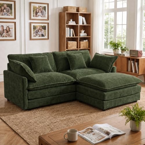 Tmsan 76.7" Green Cloud Loveseat Sofa by TmsanHomeKitchen