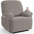 TAOCOCO Oversized Stretch Recliner Chair Covers 4 Piece, Pale Brown by TAOCOCO