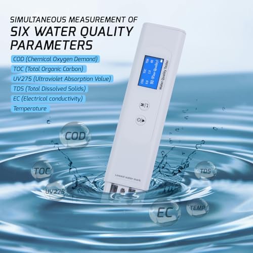 Water Quality Meter 6 in 1 Parameters COD, and Temperature Color Screen Display - Image 2