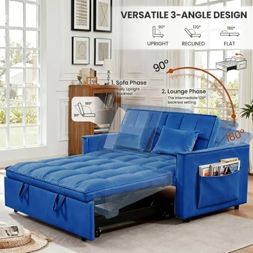 NicBex Sleeper Sofa Bed with Adjustable Backrest & Side Pockets - Image 4