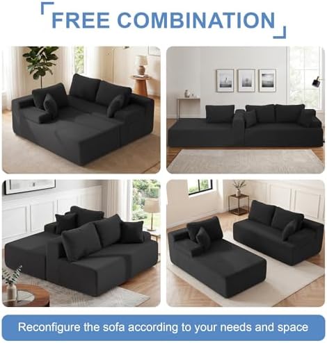 Hobestluk Boneless Couches Modular Sectional Sofa L-Shape Oversized Chaise - Image 6