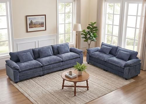 Oprisen 2 Pieces Cloud Couch Set, Upholstered Comfy Modular Sectional Sofa Deep by Oprisen