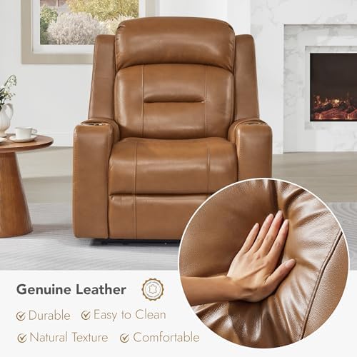 Watson & Whitely Oversized Genuine Leather Power Recliner Chair - Image 5