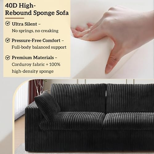 118" Cloud Couch Oversized Modular Sectional Sofa, Boneless L-Shaped 6 Seater - Image 4