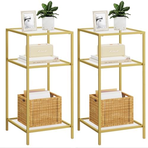 Homhedy Side Tables Set of 2, 3-Tier End Tables by Homhedy