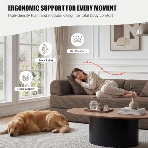 79" Convertible Futon Sofa Bed, 5-in-1 Boneless Couch - Image 4