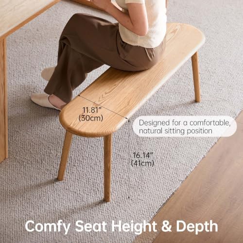 100% Solid Oak Dining Bench, Wood Bench - Image 3