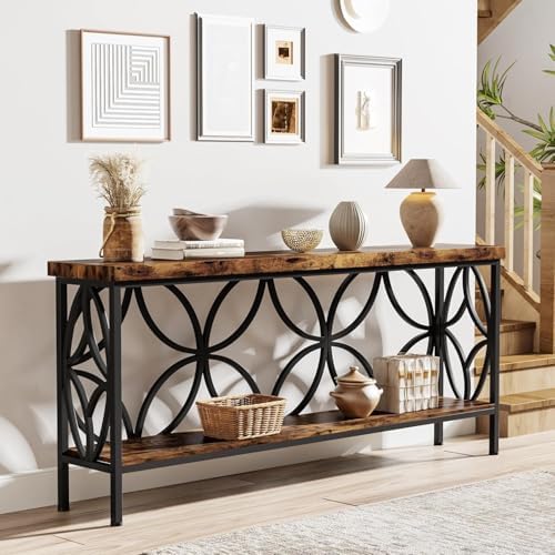 LITTLE TREE Sofa Table, 70.9 Inch Industrial Behind Couch Table - Image 6