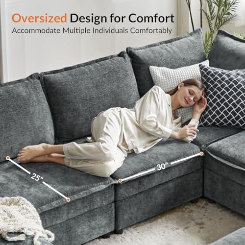 HULALA HOME Modern Chenille Loveseat Sofa - Image 4