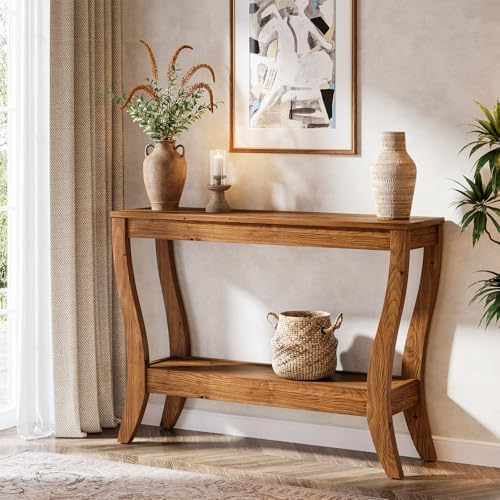 Solid Wood Console Table for Entryway, 41.3-Inch Farmhouse Sofa Table by TribewoodbyTribesigns