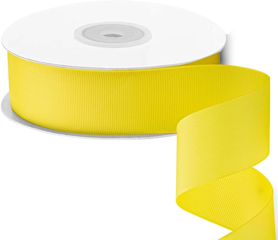 LIUYAXI 1-1/2" X 50 Yards Solid Yellow Grosgrain Ribbon, Perfect for Crafts, Wedding Decor, DIY Hair Accessories, Sewing, Gift Package Wrapping and More