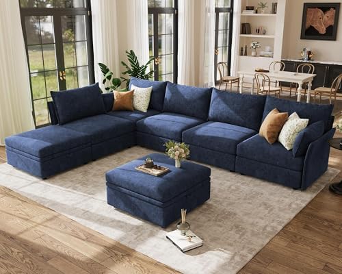 ABCASA 134.6" Oversized Modular Sectional Sofa, Large 7 Seater L Shaped Couch by ABCASA