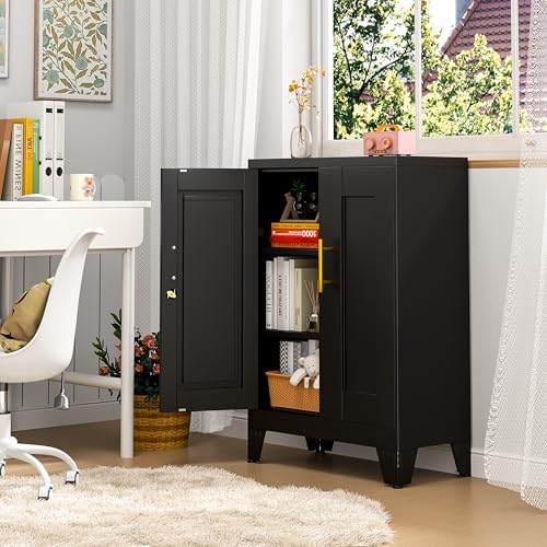 GAIOUS 36" Black Metal Storage Cabinet - Image 6