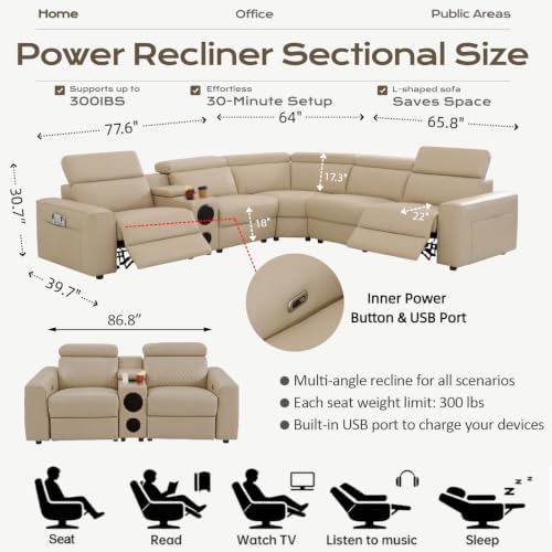 Power Reclining Sectional Sofa Set - Image 2