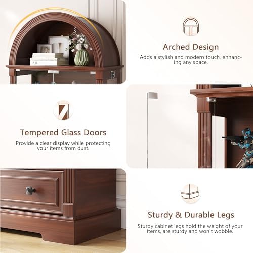 Dystler Curio Cabinet with Glass Doors & LED Lights - Image 6