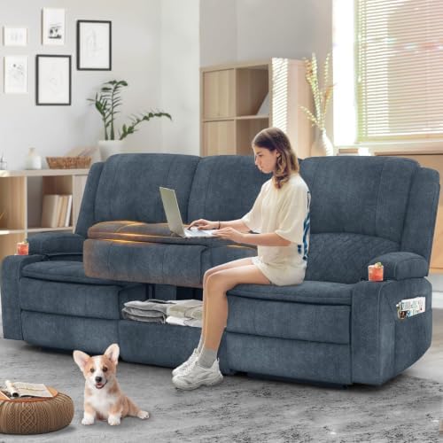 3 Seater Reclining Sofa with Multi-Functional Middle Seat by SavortheHappyMoments