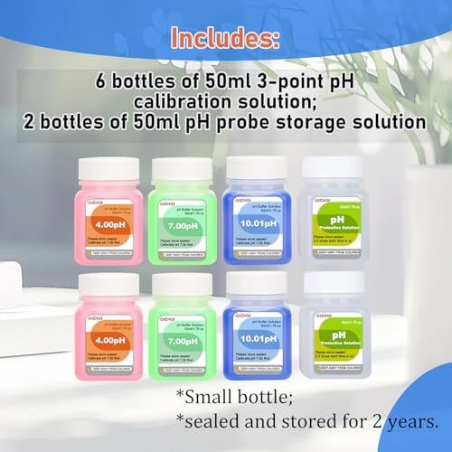 pH Meter Calibration Solution Kit, pH Buffer 4, KCL Solution - Image 2