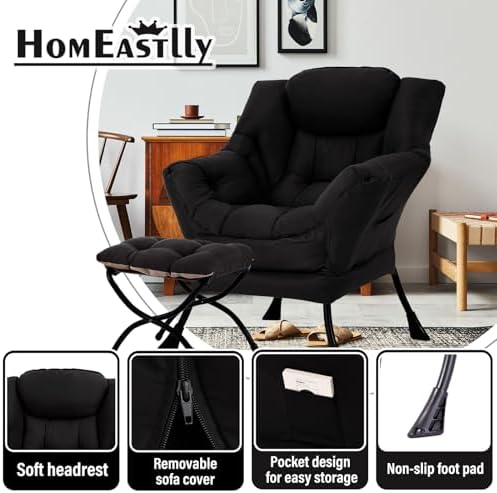 Lazy Chair with Ottoman, Soft Comfy Chair - Image 3