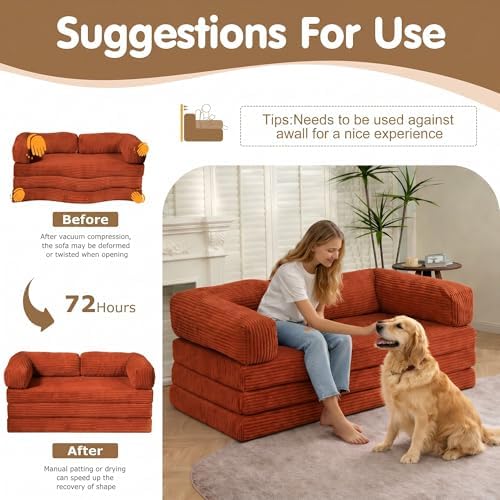 Convertible Sofa Bed Queen, 5-in-1 Boneless Couch - Image 7