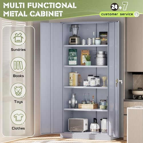 SUNCROWN 72" Metal Storage Cabinet - Image 4