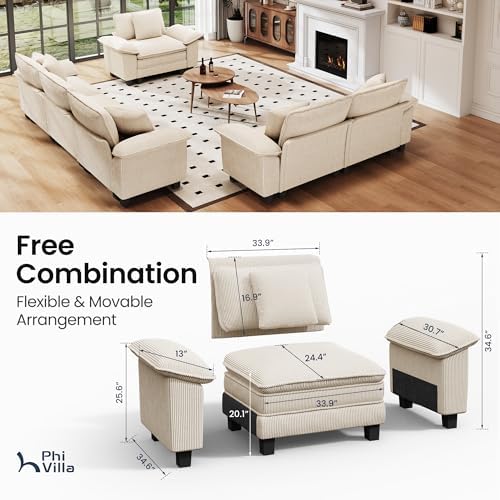 PHI VILLA 3-Piece Modular Sofa Set - Image 6