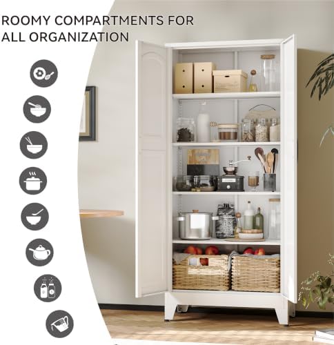 COFaR 71" White Arched Pantry Cabinet - Image 7
