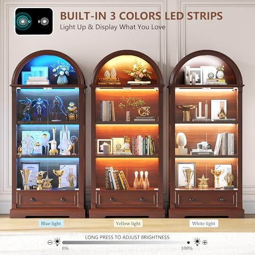 Dystler Curio Cabinet with Glass Doors & LED Lights - Image 4