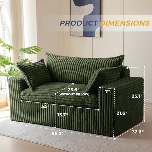MAXYOYO Boneless Couch, 59-Inch Couch in a Box, Deep Loveseat - Image 2