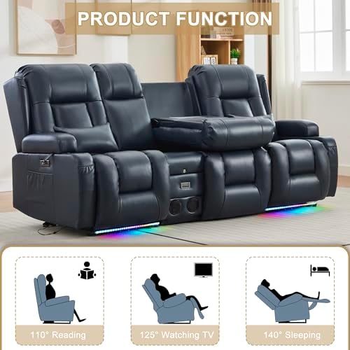 URRED Power Loveseat Recliner Sofa - Image 4