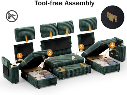 WEUP 108" Modular Sectional Sleeper Sofa - Image 3