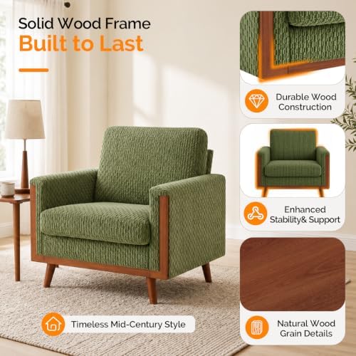 VINGLI Mid-Century Modern Oversized Accent Chairs Set of 2 - Image 3