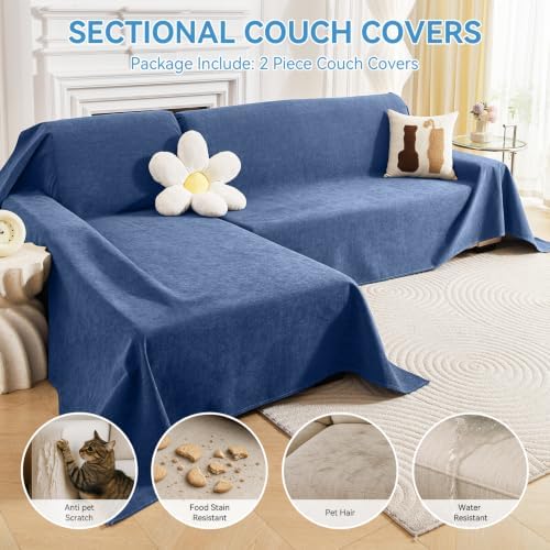 100% Waterproof Sectional Couch Covers, 2 Pieces L Shaped Sofa Cover - Image 3