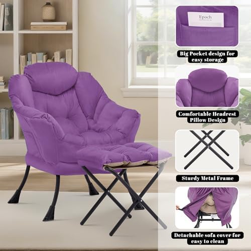 Lazy Chair with Ottoman, Comfy Reading Chair - Image 5