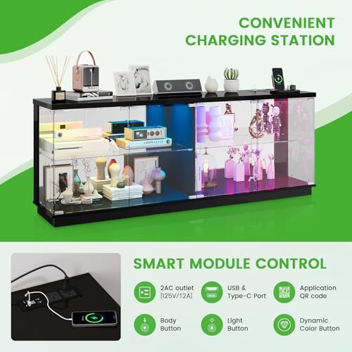 HNEBC 71" Glass Display TV Cabinet - Image 4