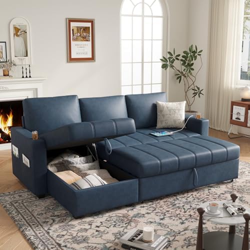 COPIAE 89 inch L-Shaped Sectional Sofa Sleeper by COPIAEMakesYourLifeMoreEnjoyable