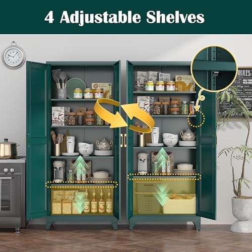 SteeLoong 75”Metal Pantry Storage Cabinet - Image 4