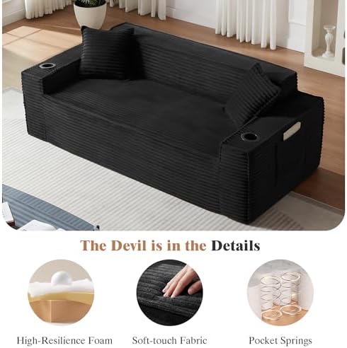 80.7" Boneless Sofa Couches - Image 4