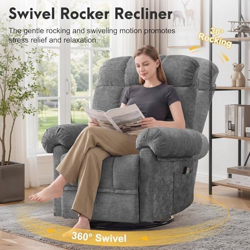 Korser 360° Swivel Rocker Recliner Chair, Rocking Chair Nursery - Image 3