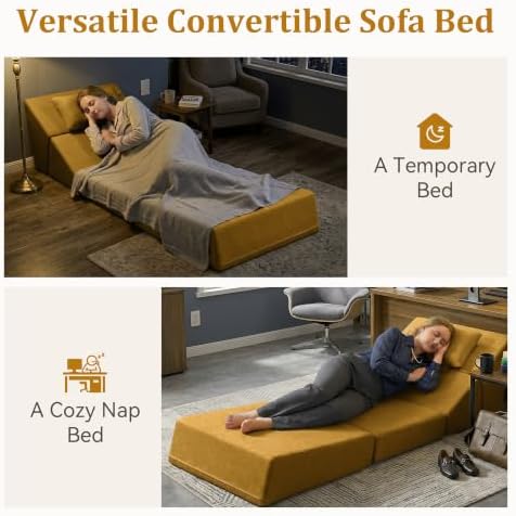 Fold Out Chair Bed, Folding Sofa Bed, 3 in 1 Convertible Sleeper Chair Bed - Image 6