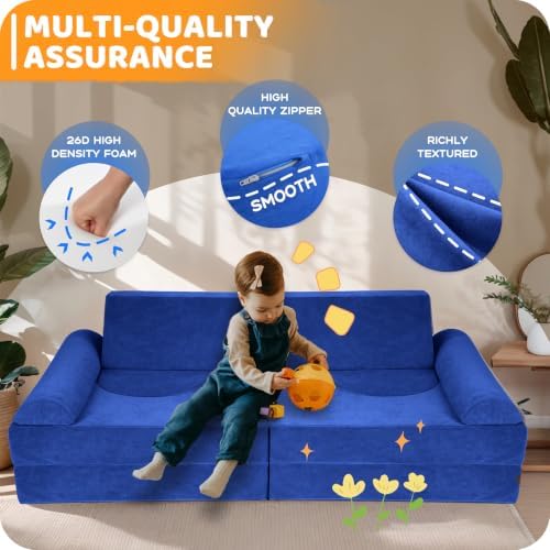 Toddler Couch, 12-Piece Modular Kids Play Couch - Image 5