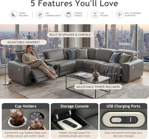 Power Recliner Sectional Sofa - Image 5