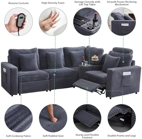 RARZOE Oversized Modular Sectional Sofa, 4-Seater L-Shaped - Image 4
