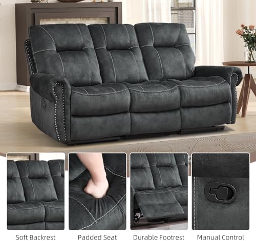 EBELLO 2 Pieces Reclining Couch Furniture Set - Image 3